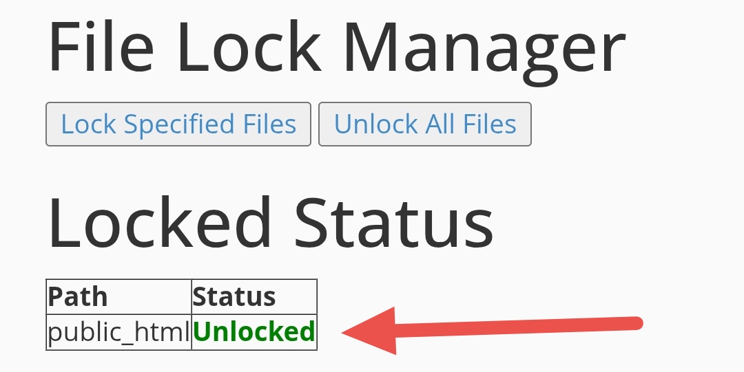 Status File manager lock