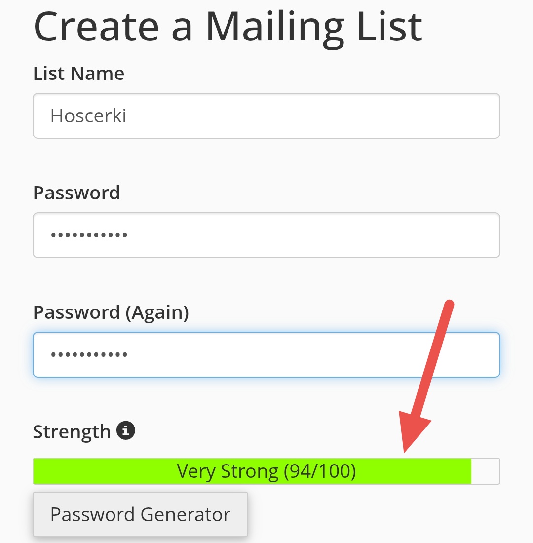 Password Mailing Lists