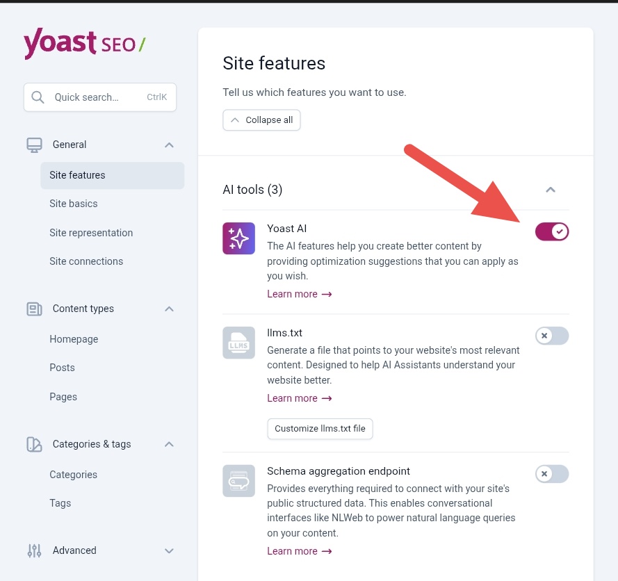 Site features